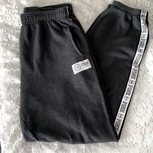 Dark Gray Victoria’s Secret PINK Side Logo Stripe Size Small Sweatpants/Joggers